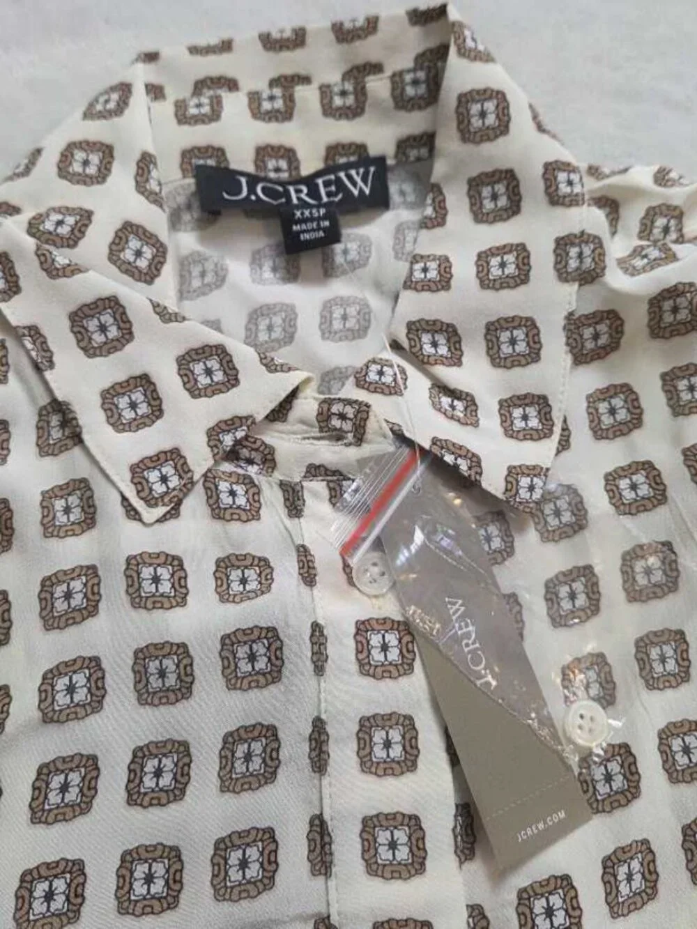 New PXXS J.Crew Amelia drop hem shirt dress in foulard print Petite XXS